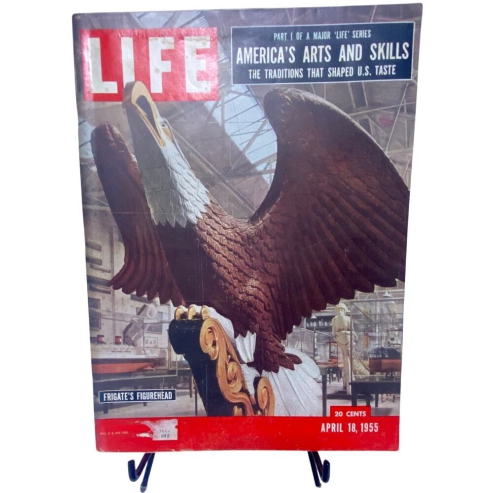 Life Magazine April 18 1955 America's Arts & Skills Eagle Figurehead